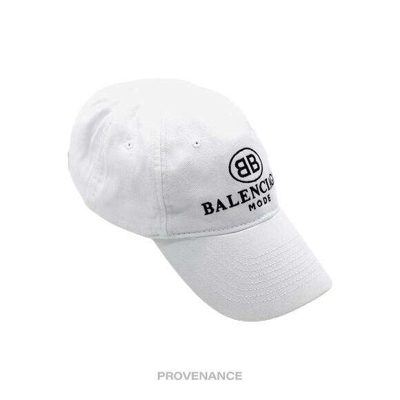 🔴 Balenciaga BB Logo Mode Embroidered Cap Hat - White - Picture 3 of 10